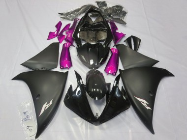Mejores Carenados Moto Yamaha YZF 1000 R1 2012-2014 - Negro Brillante Negro Mate Rosa