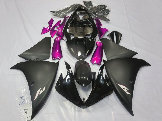 Mejores Carenados Moto Yamaha YZF 1000 R1 2012-2014 - Negro Brillante Negro Mate Rosa