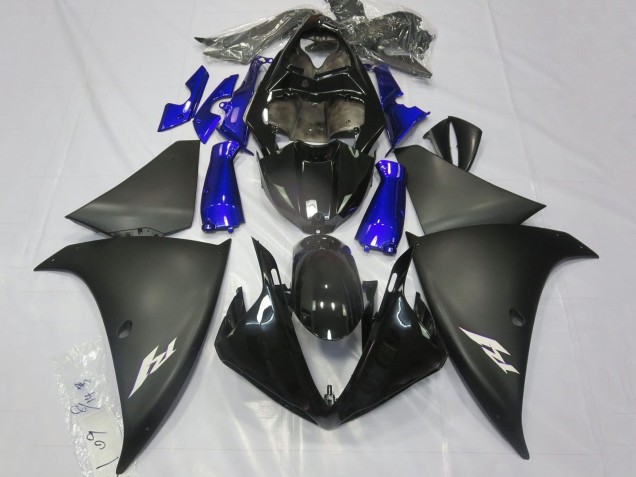Mejores Carenados Moto Yamaha YZF 1000 R1 2012-2014 - Negro Brillante Negro Mate Azul