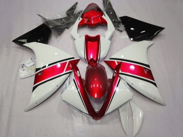 Mejores Carenados Moto Yamaha YZF 1000 R1 2012-2014 - Blanco Rojo Negro Brillante