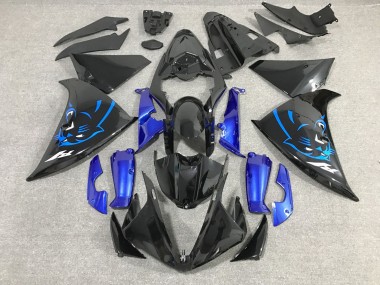 Mejores Carenados Moto Yamaha YZF 1000 R1 2012-2014 - Negro Brillante Azul Panther