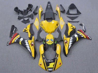 Mejores Carenados Moto Yamaha YZF 1000 R1 2015-2019 - Amarillo Rojo Tiburón