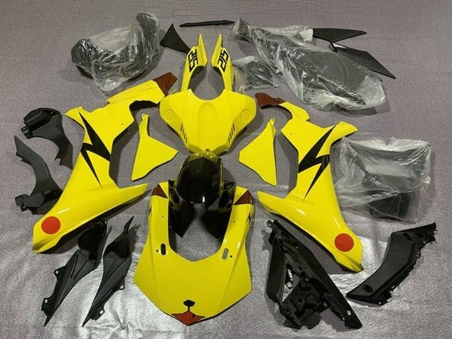 Mejores Carenados Moto Yamaha YZF 1000 R1 2015-2019 - Amarillo Rojo Pikachu