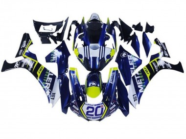 Mejores Carenados Moto Yamaha YZF 1000 R1 2015-2019 - Blanco Azul Amarillo Negro