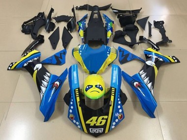 Mejores Carenados Moto Yamaha YZF 1000 R1 2015-2019 - Azul Amarillo Negro Tiburón 46