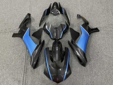 Mejores Carenados Moto Yamaha YZF 1000 R1 2015-2019 - Falso FibraCarbono Azul Claro