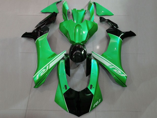 Mejores Carenados Moto Yamaha YZF 1000 R1 2015-2019 - Verde Negro Brillante Plata