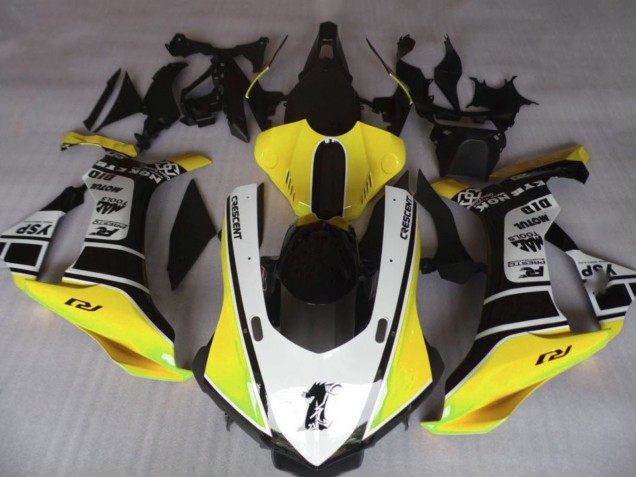 Mejores Carenados Moto Yamaha YZF 1000 R1 2015-2019 - Amarillo Blanco Negro