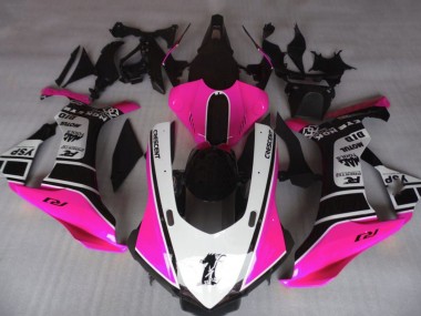 Mejores Carenados Moto Yamaha YZF 1000 R1 2015-2019 - Rosa Blanco Negro Brillante Motul YSP