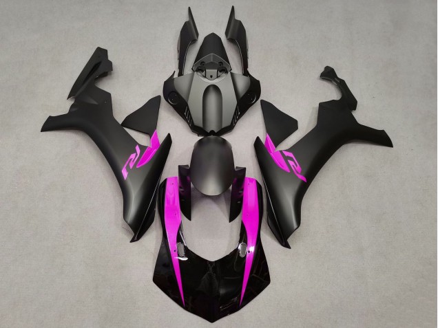 Mejores Carenados Moto Yamaha YZF 1000 R1 2015-2019 - Negro Mate Negro Brillante Rosa
