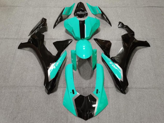 Mejores Carenados Moto Yamaha YZF 1000 R1 2015-2019 - Turquesa Azul Negro Brillante