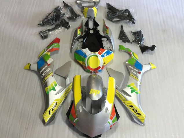 Mejores Carenados Moto Yamaha YZF 1000 R1 2015-2019 - Plata Amarillo Azul Rojo RuedaColores