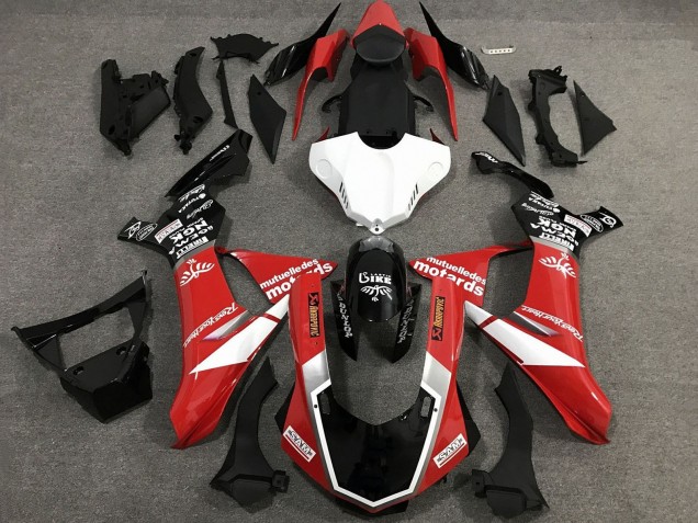 Mejores Carenados Moto Yamaha YZF 1000 R1 2015-2019 - Rojo Blanco Negro Brillante