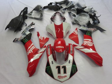 Mejores Carenados Moto Yamaha YZF 1000 R1 2015-2019 - Blanco Rojo Negro Verde Monstruo Milwaukee 11