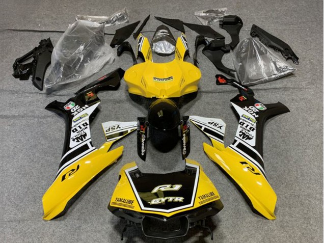 Mejores Carenados Moto Yamaha YZF 1000 R1 2020-2025 - Amarillo Blanco Negro Brillante GYTR