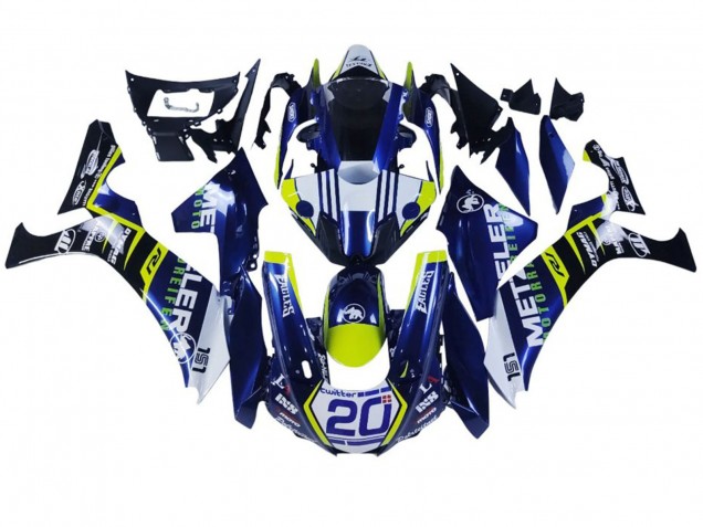 Mejores Carenados Moto Yamaha YZF 1000 R1 2020-2025 - Blanco Azul Amarillo Negro