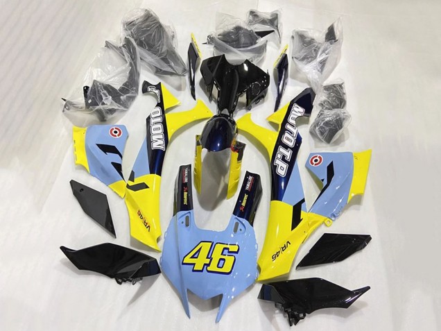 Mejores Carenados Moto Yamaha YZF 1000 R1 2020-2025 - Azul Amarillo Negro Brillante Moto T.P 46