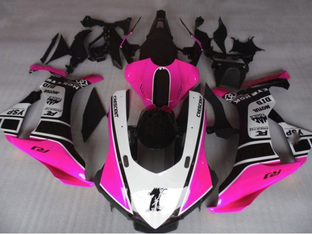 Mejores Carenados Moto Yamaha YZF 1000 R1 2020-2025 - Rosa Blanco Negro Brillante