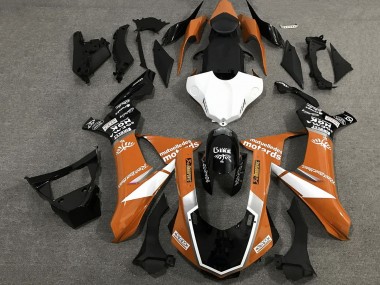 Mejores Carenados Moto Yamaha YZF 1000 R1 2020-2025 - Naranja Blanco Negro Brillante Sam