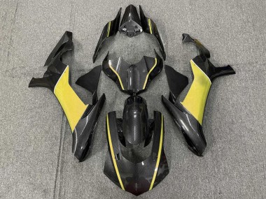 Mejores Carenados Moto Yamaha YZF 1000 R1 2020-2025 - Falso FibraCarbono Amarillo