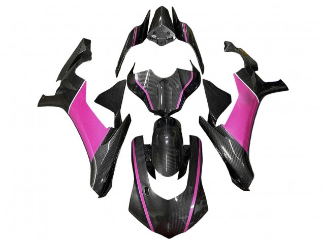 Mejores Carenados Moto Yamaha YZF 1000 R1 2020-2025 - Falso FibraCarbono Rosa