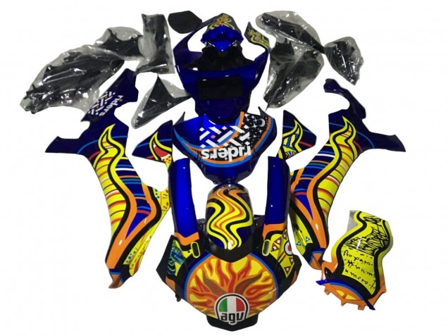 Mejores Carenados Moto Yamaha YZF 1000 R1 2020-2025 - Azul Amarillo Naranja Tribal Sun