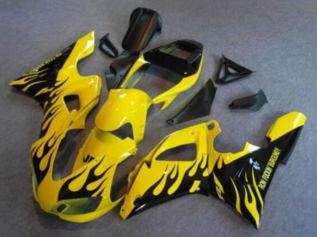 Mejores Carenados Moto Yamaha YZF 1000 R1 1998-1999 - Amarillo Negro Llama