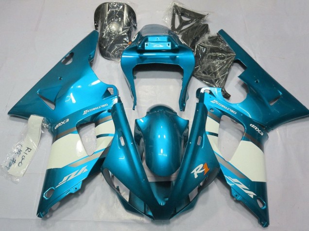 Mejores Carenados Moto Yamaha YZF 1000 R1 2000-2001 - Azul Blanco Plata
