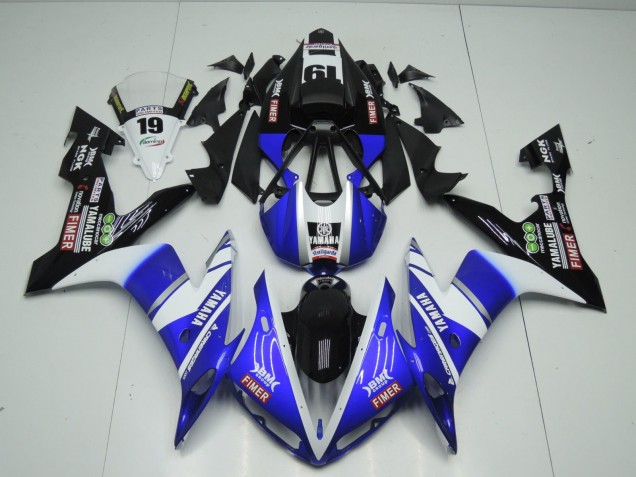 Mejores Carenados Moto Yamaha YZF 1000 R1 2004-2006 - Azul Blanco Negro Fimer Yamalube