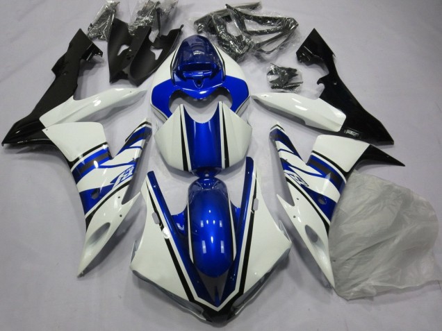Mejores Carenado Moto Yamaha YZF 1000 R1 2004-2006 - Blanco Azul Negro