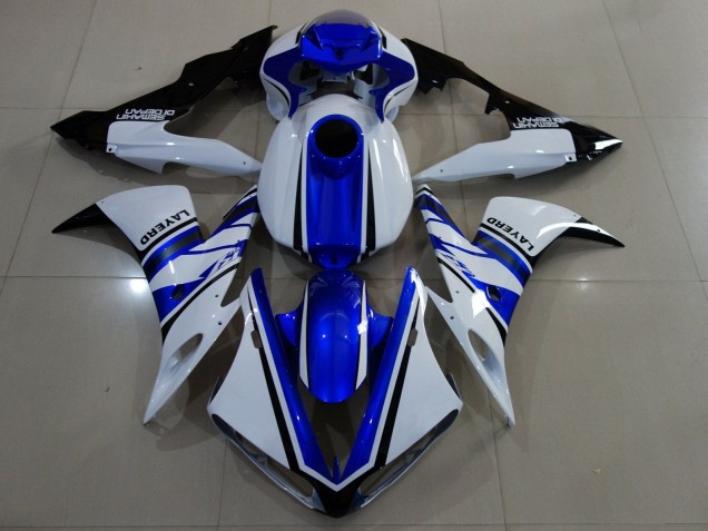 Mejores Carenados Moto Yamaha YZF 1000 R1 2004-2006 - Blanco Azul Negro