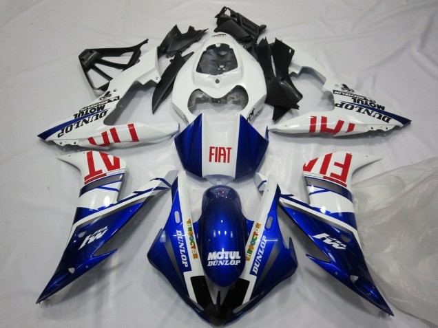Mejores Carenados Moto Yamaha YZF 1000 R1 2004-2006 - Blanco Azul Rojo Fiat