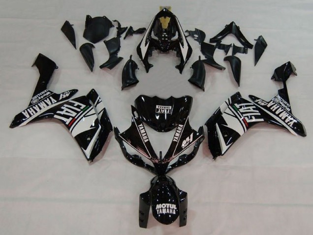 Mejores Carenados Moto Yamaha YZF 1000 R1 2007-2008 - Blanco Negro Fiat
