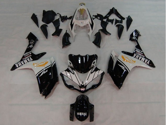 Mejores Carenados Moto Yamaha YZF 1000 R1 2007-2008 - Blanco Negro Naranja Dolphin