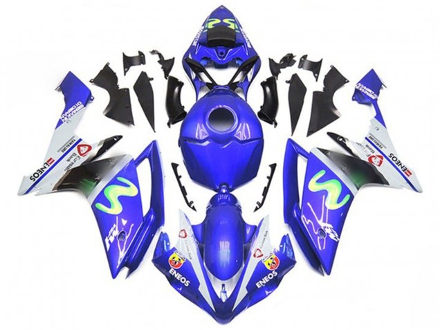 Mejores Carenados Moto Yamaha YZF 1000 R1 2007-2008 - Azul Blanco Verde ENEOS