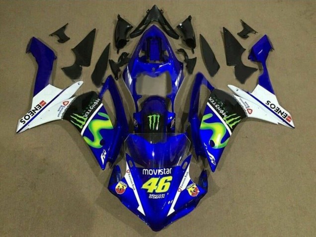 Mejores Carenados Moto Yamaha YZF 1000 R1 2007-2008 - Azul Blanco Negro Verde MoviStar Monstruo ENEOS