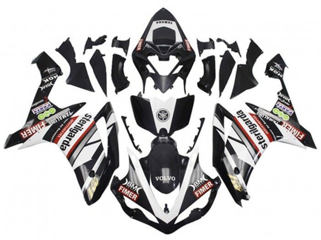 Mejores Carenados Moto Yamaha YZF 1000 R1 2007-2008 - Blanco Rojo Negro Volvo Fimer Yamalube Sterilgarda