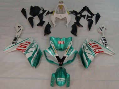 Mejores Carenados Moto Yamaha YZF 1000 R1 2007-2008 - Blanco Verde Rojo Fiat