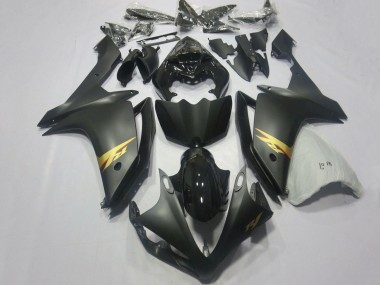 Mejores Carenados Moto Yamaha YZF 1000 R1 2007-2008 - Negro Brillante Negro Mate Oro Calcomanía