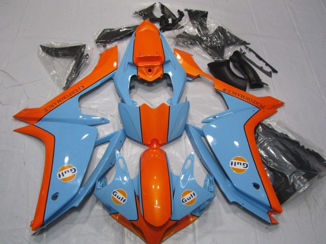 Mejores Carenados Moto Yamaha YZF 1000 R1 2007-2008 - Azul Claro Naranja Gulf