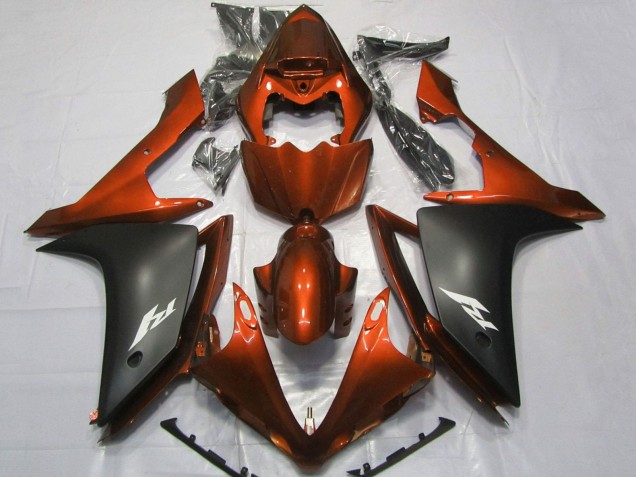 Mejores Carenados Moto Yamaha YZF 1000 R1 2007-2008 - Naranja Negro Mate