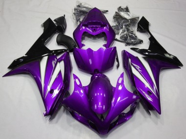 Mejores Carenados Moto Yamaha YZF 1000 R1 2007-2008 - Púrpura Blanco Negro