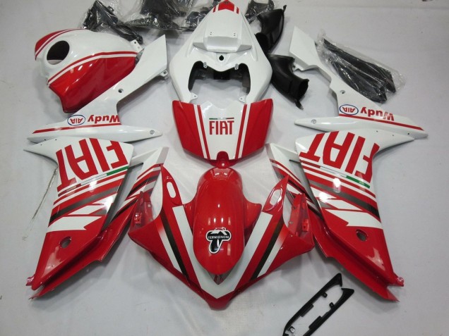 Mejores Carenados Moto Yamaha YZF 1000 R1 2007-2008 - Blanco Rojo Fiat