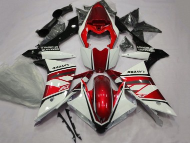 Mejores Carenados Moto Yamaha YZF 1000 R1 2007-2008 - Blanco Rojo Negro Layerd