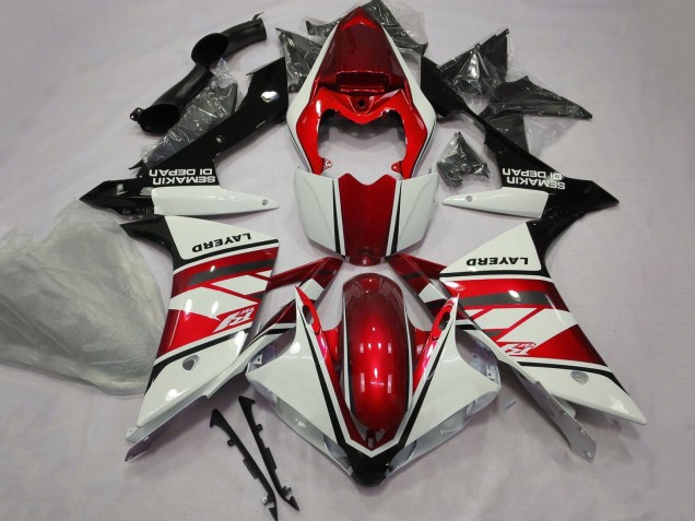 Mejores Carenados Moto Yamaha YZF 1000 R1 2007-2008 - Blanco Rojo Negro Layerd