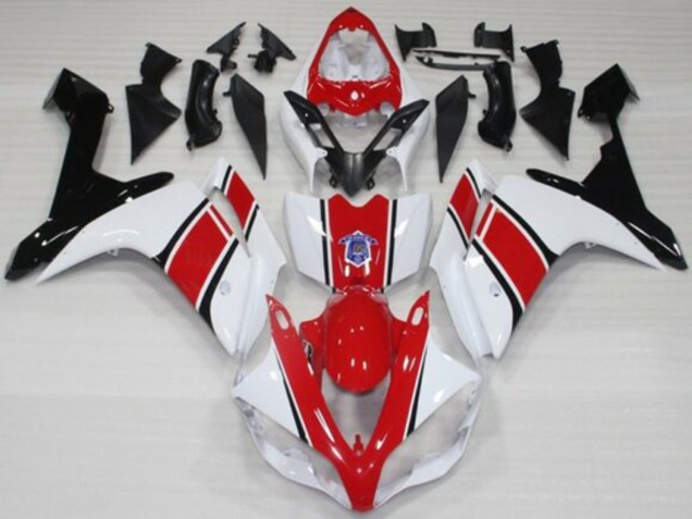 Mejores Carenados Moto Yamaha YZF 1000 R1 2007-2008 - Blanco Rojo Negro