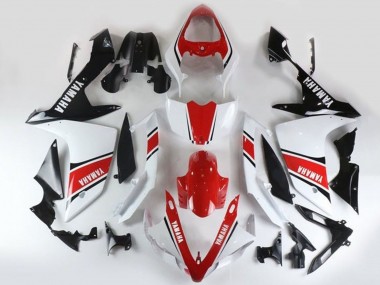 Mejores Carenados Moto Yamaha YZF 1000 R1 2007-2008 - Blanco Rojo Negro Raya