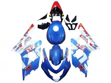 Mejores Carenados Moto Suzuki GSXR 600 / GSXR 750 2004-2005 - Azul Blanco Rojo Motul