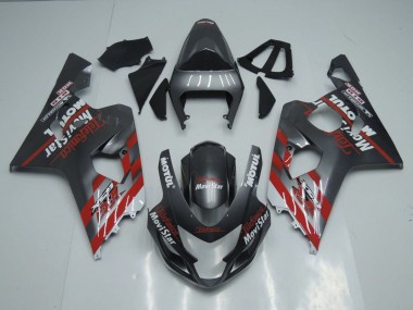 Mejores Carenados Moto Suzuki GSXR 600 / GSXR 750 2004-2005 - Gris Oscuro Rojo