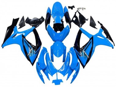 Mejores Carenados Moto Suzuki GSXR 600 / GSXR 750 2006-2007 - Azul Claro Negro